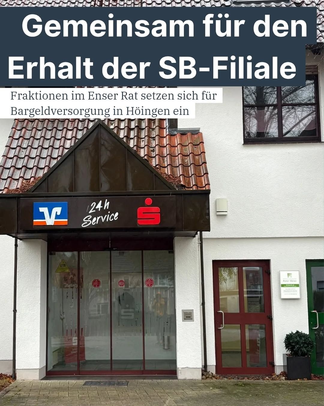 Instagram-Beitrag von SPD Ense: In Höingen soll die gemeinsame SB-Filiale von Sparkasse und Volksbank geschlossen werden 🏦💶❌
Die...